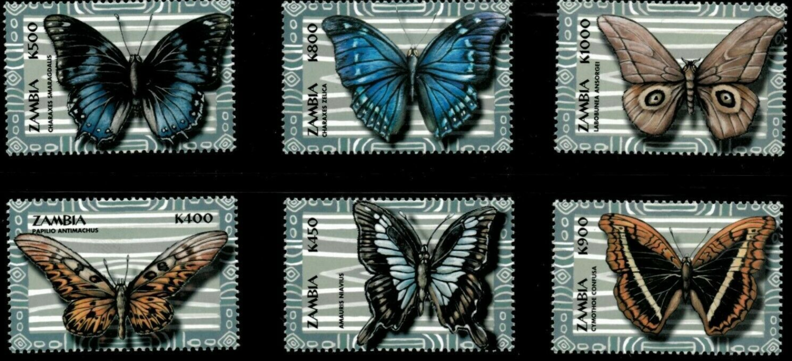 Zambia Histeridae　21mm Zambia #Mi1103-Mi1108 MNH 2000 Butterflies [857-862] | eBay