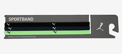 PUMA Unisex AT Hair-Band 3PP Headband Running Black Green Casual Bands 05349107