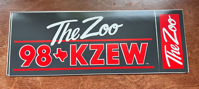 KZEW - 98FM - 97.9FM The Zoo  Vintage radio station sticker - Dallas, Texas