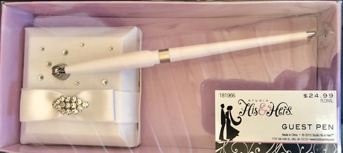 wedding guest book and pen set white beautiful memories marriage bride groom