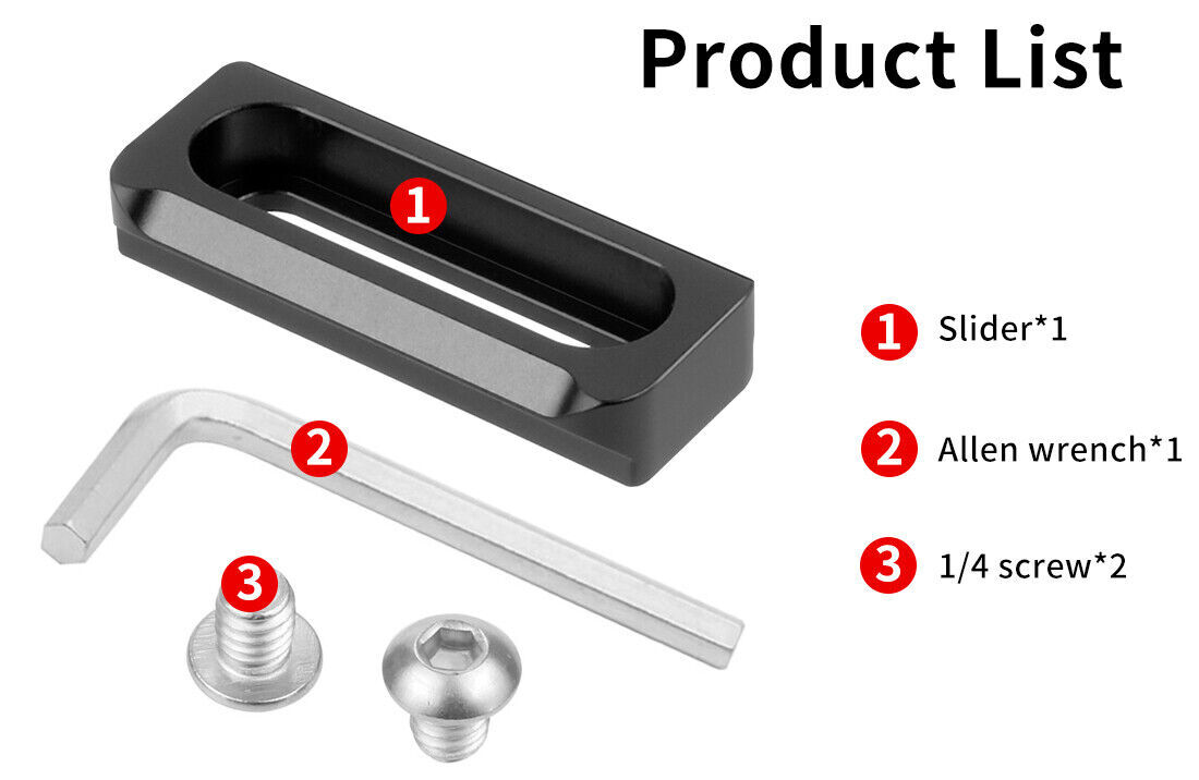 Rail NATO Mini 1/4" Slider Cameras for Rig Anti-Off Safety Extension Quick Top