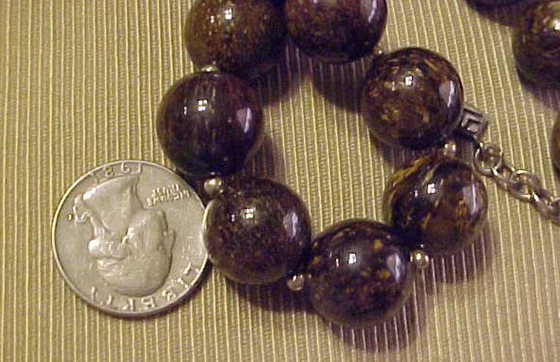 HEAVY SILPADA SOPHISTICATED FOR WINTER STERLING Lg AGATE JASPER BEAD NECKLACE