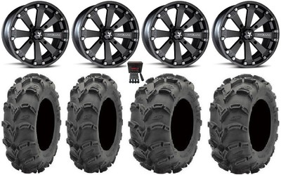 MSA Black Kore 14'' UTV Wheels 28'' Mud Lite XL Tires Can-Am Maverick X3