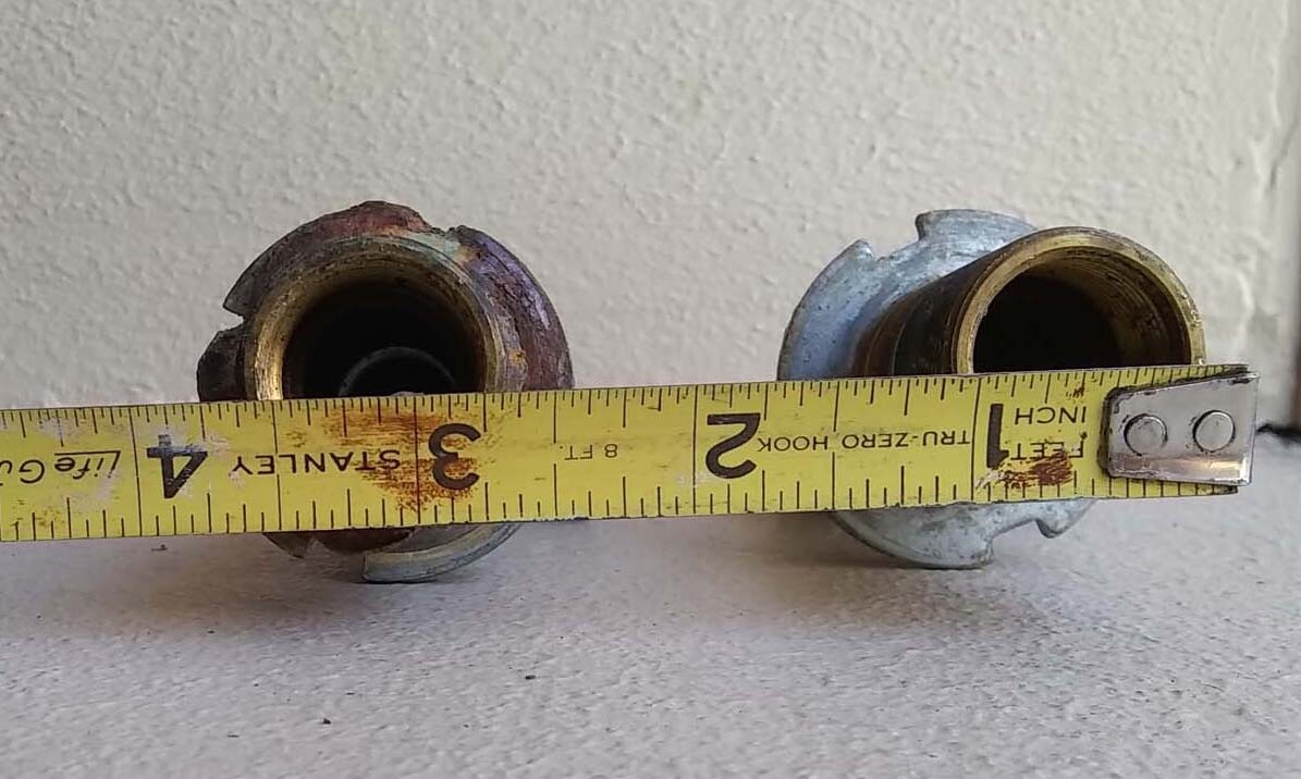 Lot of 2 VINTAGE Brass Pipe Under the Sink Hot & Cold Water Steampunk