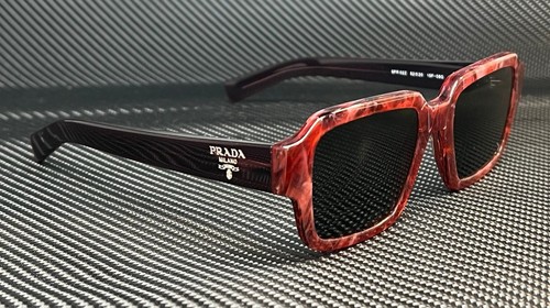 Pre-owned Prada Pr 02zs 15f08f Red Black Polarized Men's 52 Mm Sunglasses