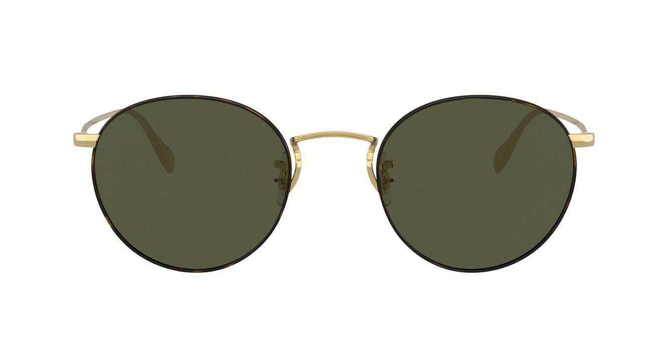 Pre-owned Oliver Peoples Coleridge Sun Ov 1186s Gold Tortoise/g-15 (5305/52) Sunglasses In Green