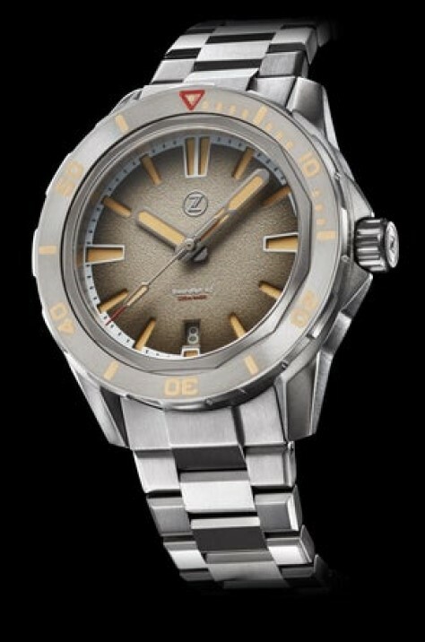 Pre-owned Zelos Swordfish 40mm Titanium Desert Sand 200m Diver Watch-dealer & Warranty