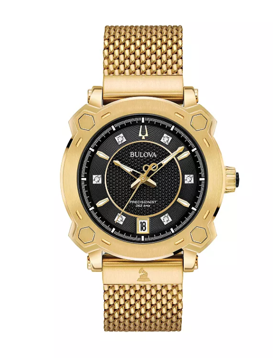 Pre-owned Bulova Grammy Awards Special Edition Precisionist Diamond Mesh Watch - 97p124
