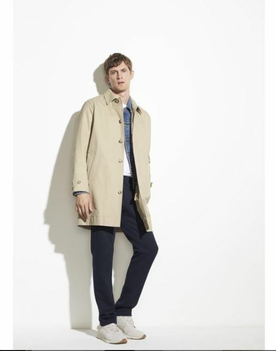 Pre-owned Vince Mj  Mac Twill Men Coat Jacket Size L $695 In Beige