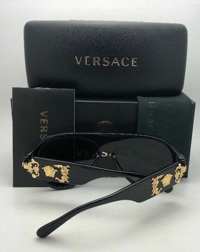 Pre-owned Versace Polarized  Sunglasses Ve 4323 Gb1/81 58-15 140 Black-gold Frame W/ Grey In Grey Polarized