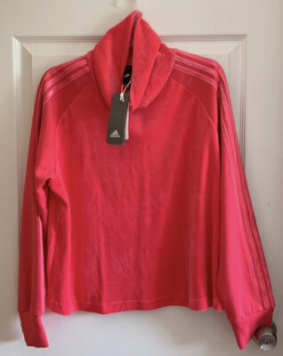 adidas turtleneck velvet fashion pink active top XL