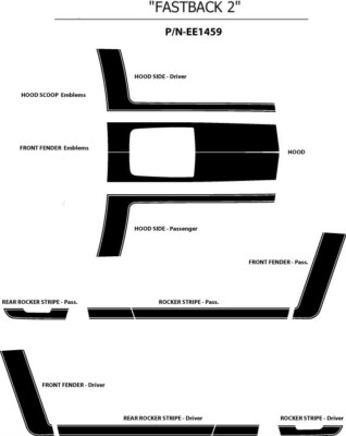 FASTBACK BOSS Hood Stripes Decal Graphics 3M Vinyl fits Ford Mustang 2005-2009