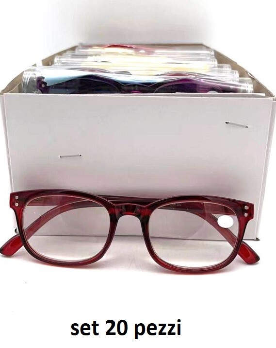Set 20 Pezzi Occhiali Da Lettura Unisex Uomo Donna Colori Assortiti +3.0 sus