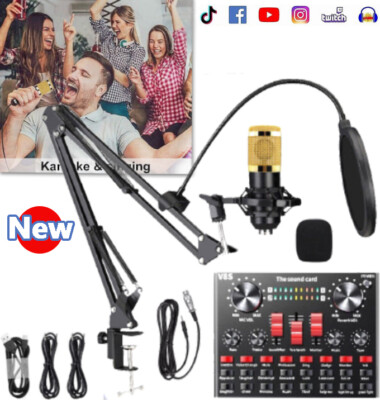 Home Studio Recording Kit Music Podcast Mixer Equipment Condenser Microphone Set