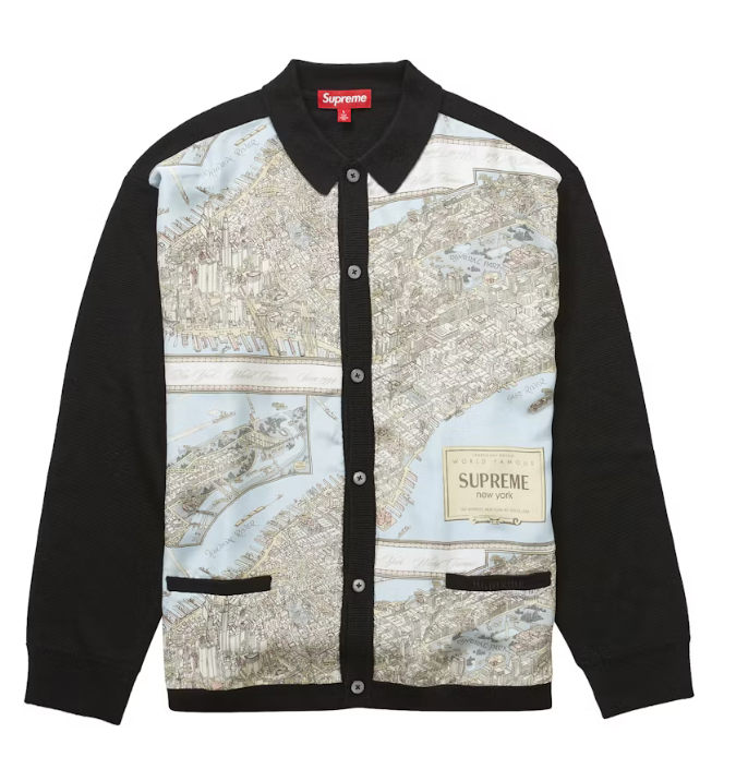 トップス 23FW Supreme Silk Map Cardigan Supreme Silk Map Cardigan (FW23) - $178