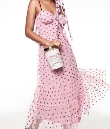 Платье миди из тюля с корсетом и корсетом Betsey Johnson из фольги с принтом в форме сердца 4