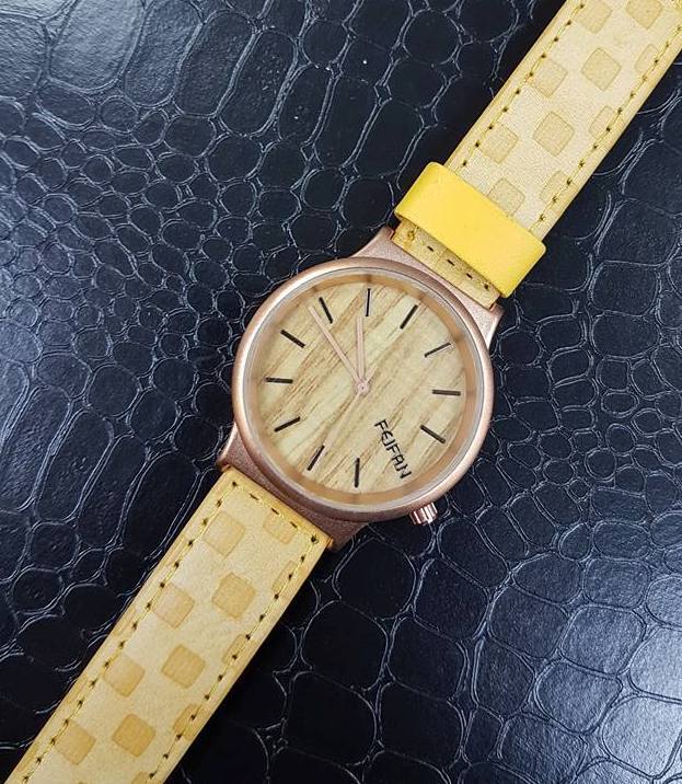 Orologio Da Polso FeiFan Analogico Quarzo Moderno Fashion Scacchi Giallo lac
