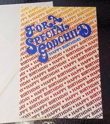 Vintage Hallmark ''Special Godchild'' Happy Birthday Unused Card & Env