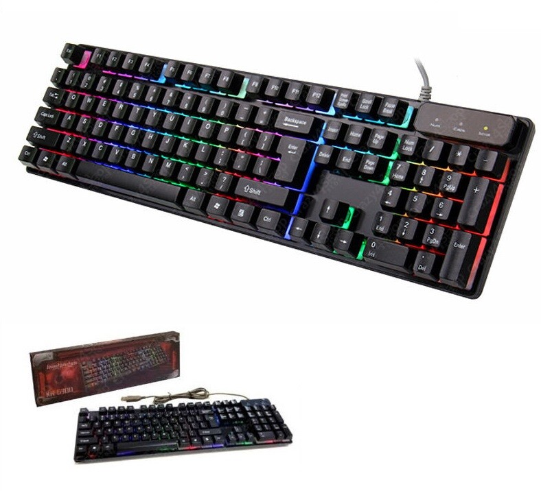 Kr6300 Tastiera Gaming Led Keyboard Retro Illuminata Multicolor Rgb Pc cir