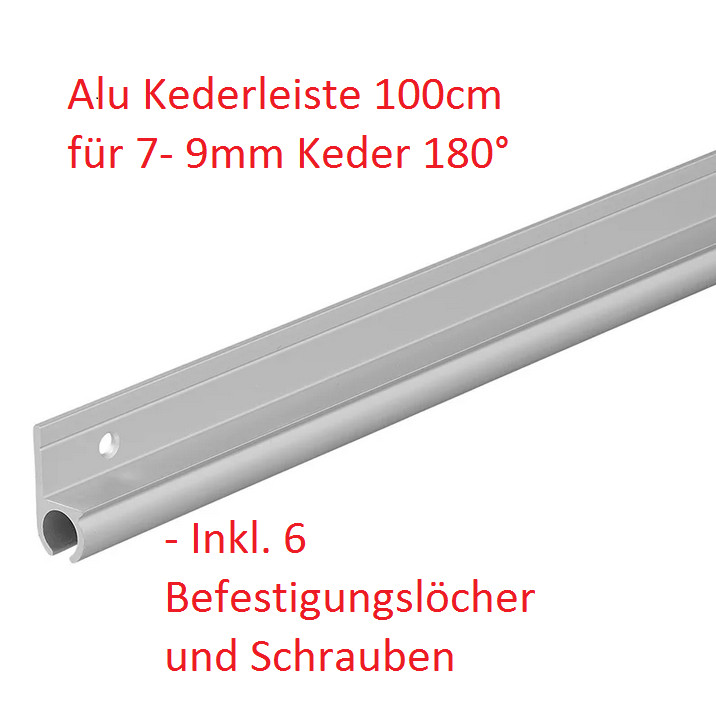 Kederschiene Alu Kederleiste 100cm für7- 9mm Keder180° Markise Wohnwagen Vorzelt