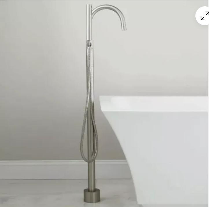Signature Hardware Carissa Gooseneck Freestanding Tub Faucet - Brushed Nickel