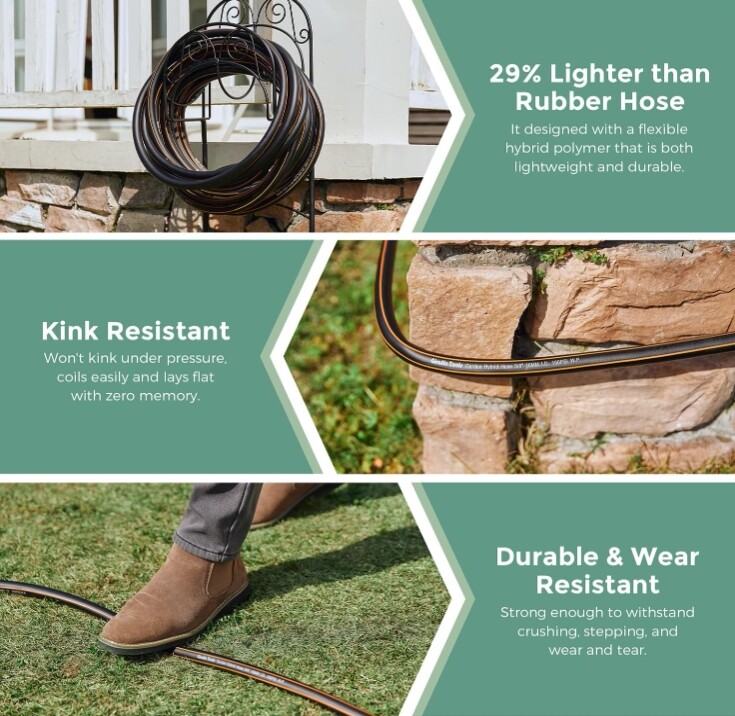 Giraffe Tools Leader Hose Custom Length Water Hose 150 PSI Hybrid Garden Hose