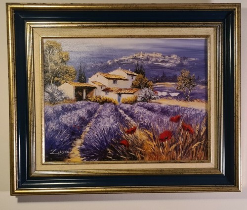 Gemälde Kunstwerk Mediterrane Landschaft Signiert