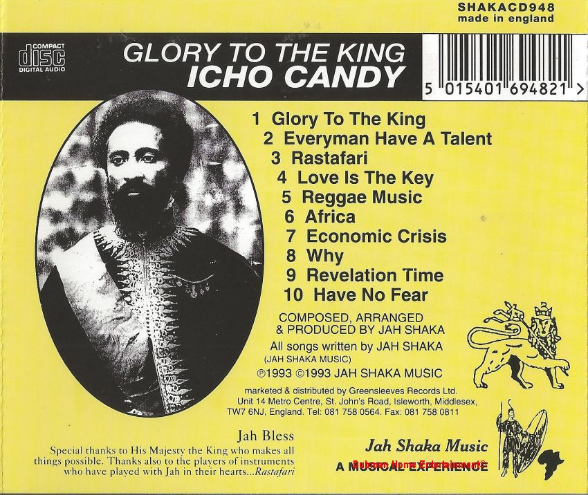 icho candy – glory to the king new cd in seal. raggae music