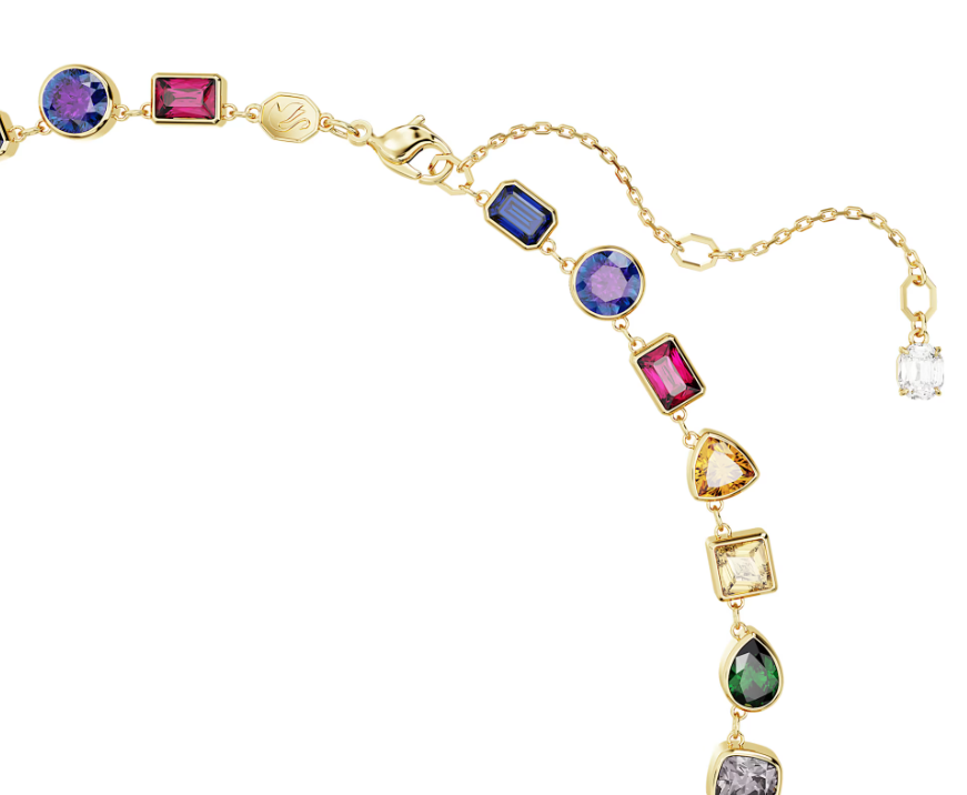 Swarovski Imber Tennis necklace Mixed cuts Multicolored Gold