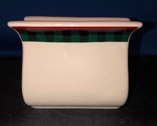 Applejack by International  Green Band Gingham Apples Napkin Holder