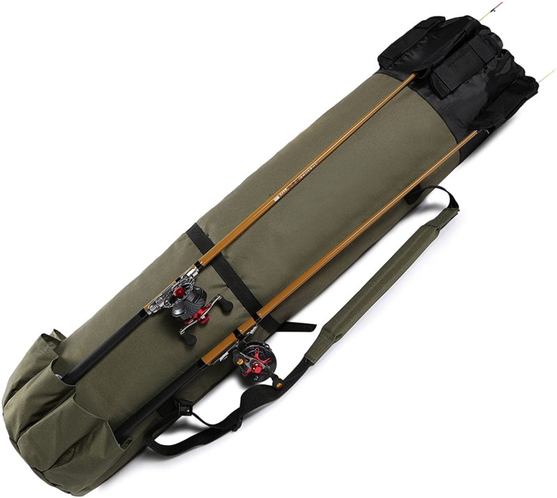 AMOMO Portable Fishing Rod Bag Pole and Reel Carrier Storage Case Great Gift