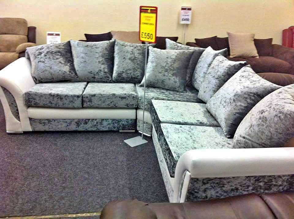 Shannon Crush velvet sofa and 3 seater sofa and 2 settees suite for