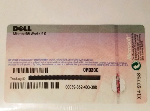 Sealed Dell / Microsoft Works 9.0 OEM Branded Software CD # 0R020C