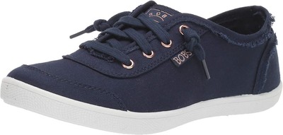 Skechers Bobs B Cute Navy Gold Canvas Womens Trainers
