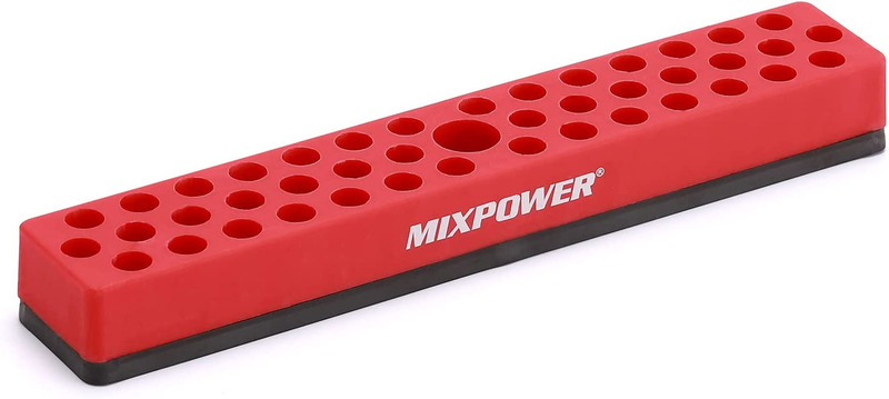 MIXPOWER 1/4&quote; Magnetic Bits Holder,43 Hole Hex Bit Organizer with Stron...