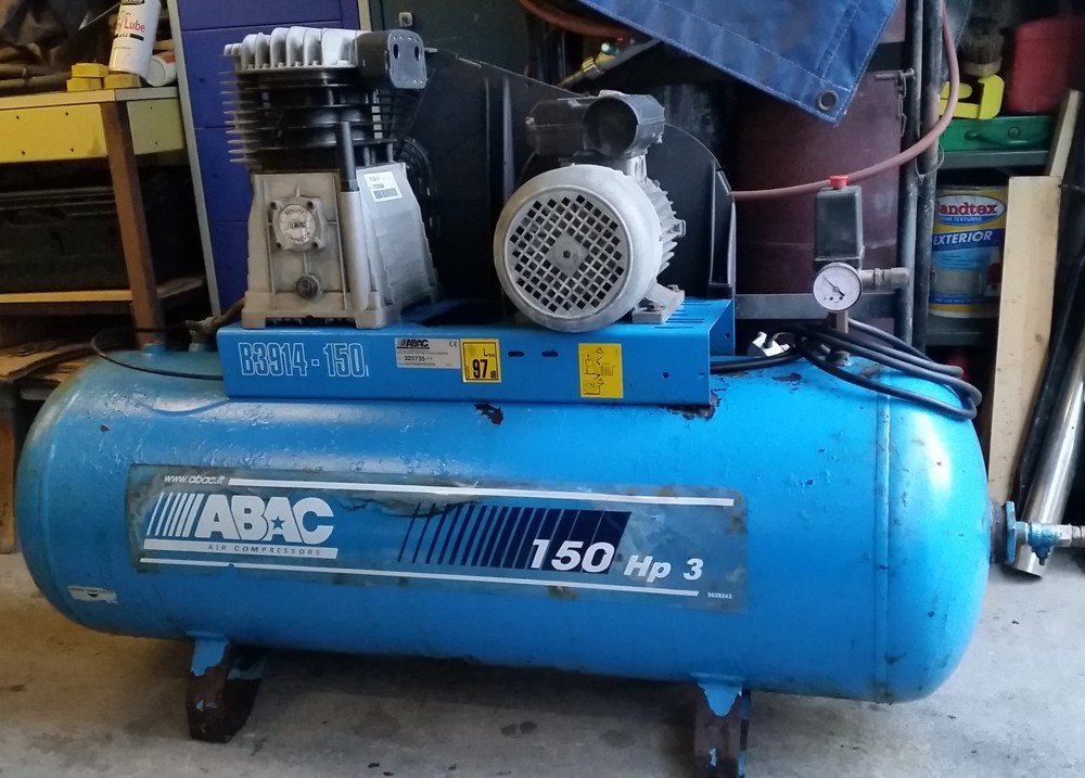 2007 ABAC PRO B3914150 Air Compressor 3HP 14cfm 150L Tank in