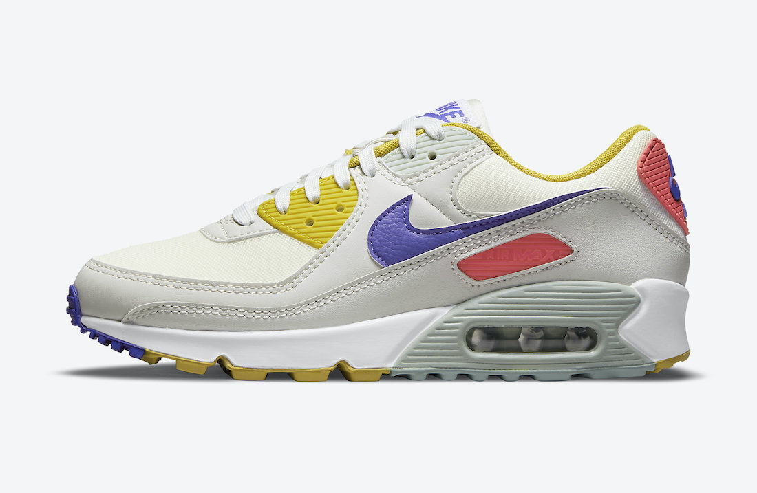 Женские кроссовки Nike Air Max 90 Summit White Multicolor Bone Lapis DA8726-100 размер 5,5