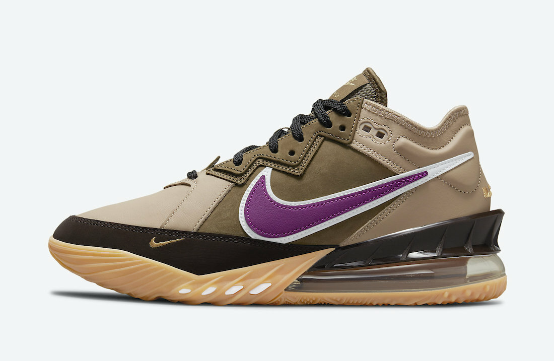 

Мужские кроссовки Atmos x Nike LeBron James XVIII 18 Low Viotech цвета хаки мокко CW3153-200, размер 9,5, Multicolor, Nike LeBron 18