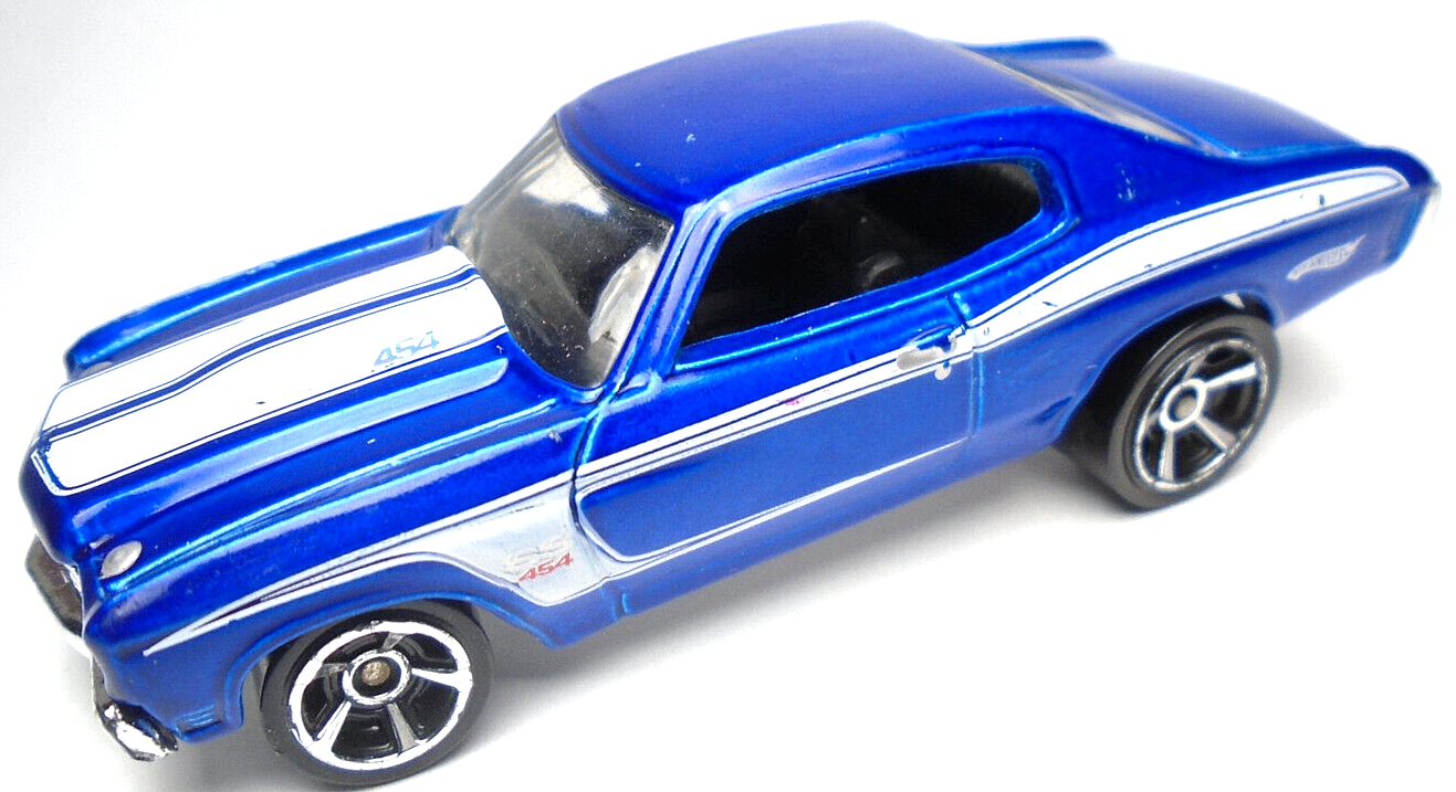 2010 HOT WHEELS '70 CHEVELLE SS 454 BLUE 1:64 DIECAST 3