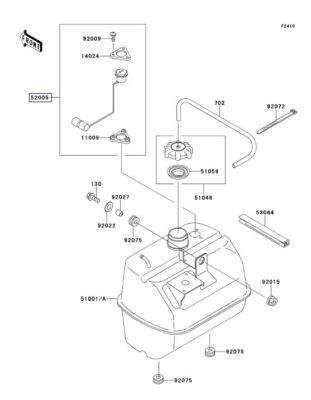 For Kawasaki 500 / 520 / 550 Mule NEW Gas / Fuel Gauge Replaces OEM # 52005-0734