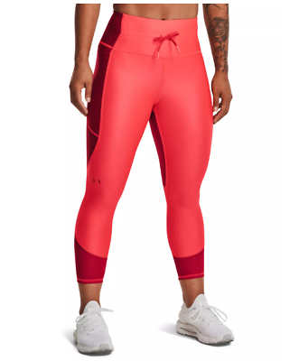 Under Armour Compression Leggings Womens XS HeatGear Ankle Training Beta  Red