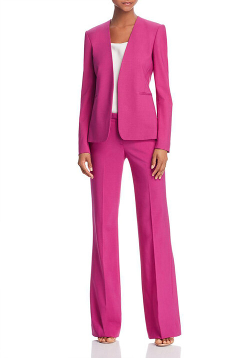 Pre-owned Theory $425  Isita Blazer Suit Jacket In Wild Fuscia Size 2