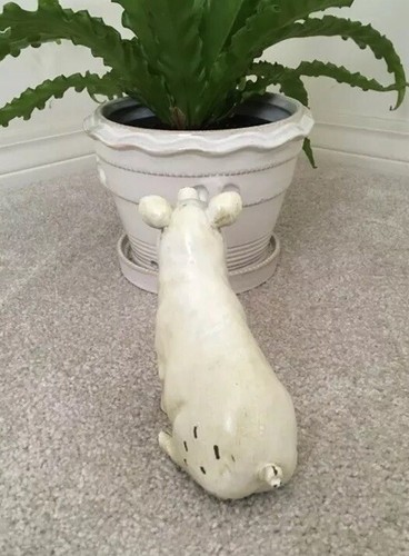 New Farmhouse White Chippy Pig Home Decor