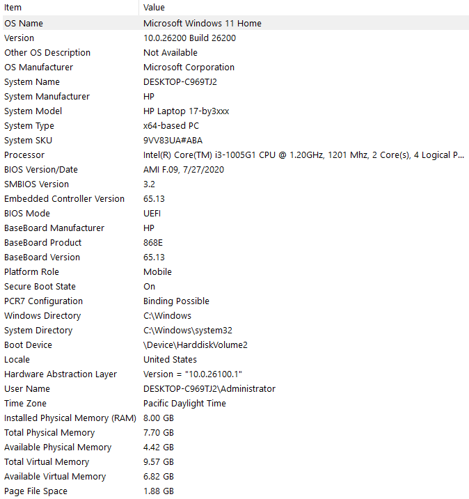 HP 17-by3063st 17.3" HD+ i3-1005G1 8GB 128GB SSD + 1TB HDD Win 11 Home - Thumbnail 20