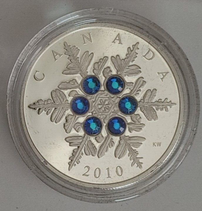 【在庫有】 SNOWFLAKE CRYSTAL $20 2010 CANADA 1 BLUE & SILVER FINE oz コレクション