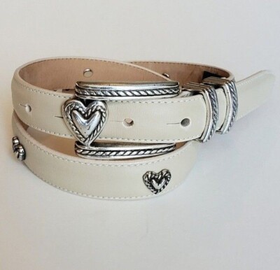 Brighton Belt Girls Kids Size 25x0.75 Tan Vegan Faux Leather Silver Style 40202