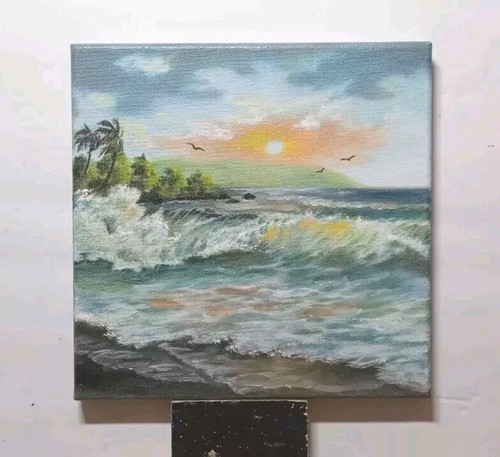 油彩画　8号　Love and peace Paris Painting Original Eiffel Tower Oil Painting Impasto