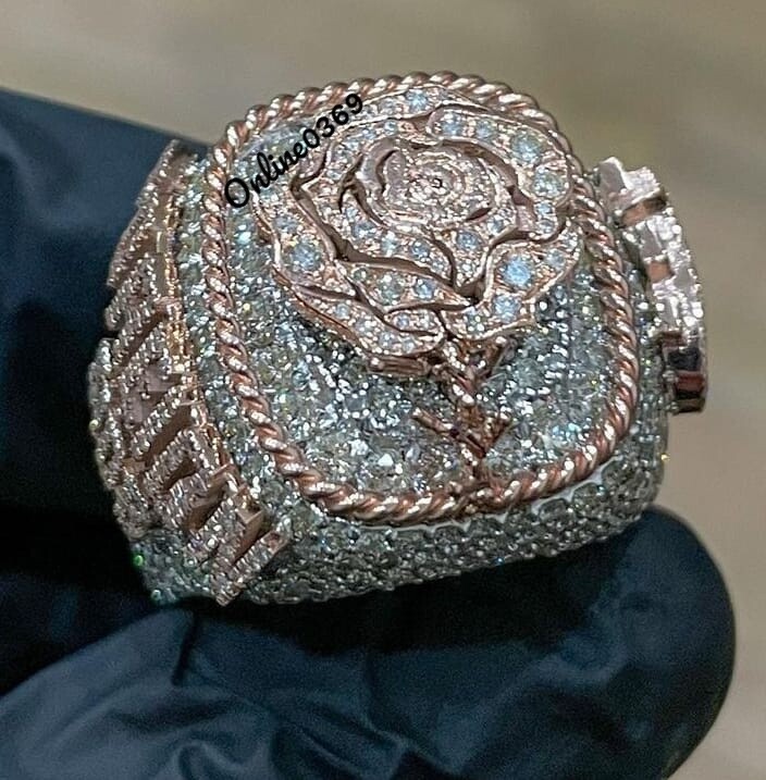 Pre-owned Online0369 2.52ct Cubic Zirconia Men's Bust Down Personalized Word Ring Silver Free Stud In White