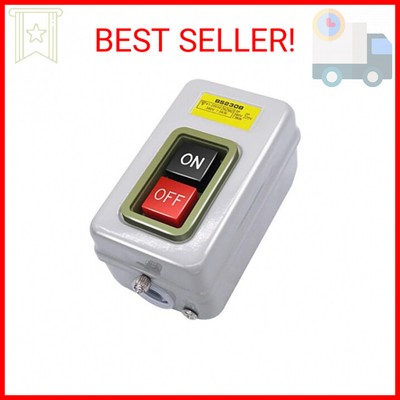 mxuteuk AC 220V/380V Push Button Switch On/Off Start Stop Switch 3 Phase Self Lo