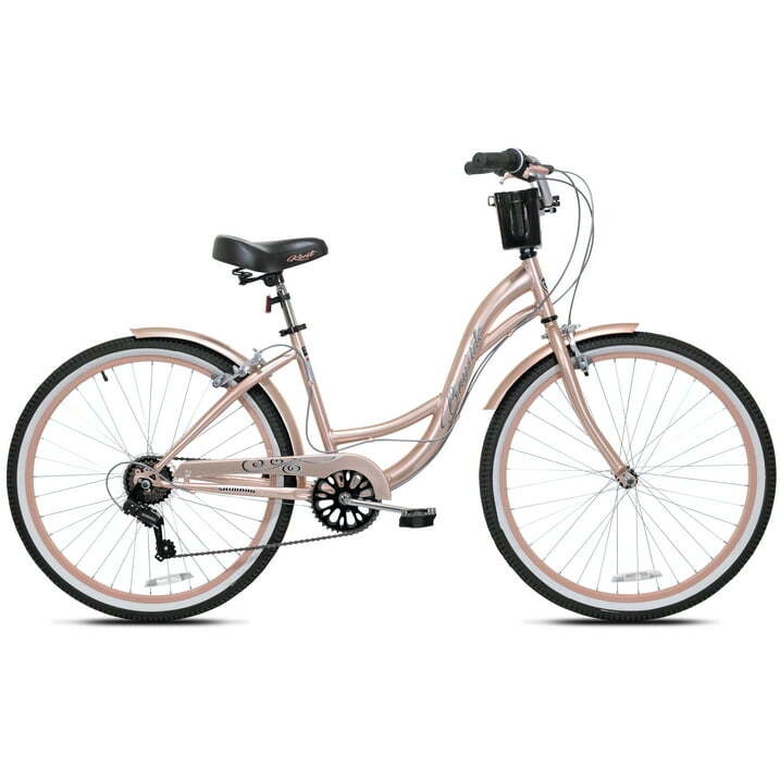 26" Women's Beach Cruiser Bike Aluminum Frame Comfy Ride, 7-Speed, Springer Seat